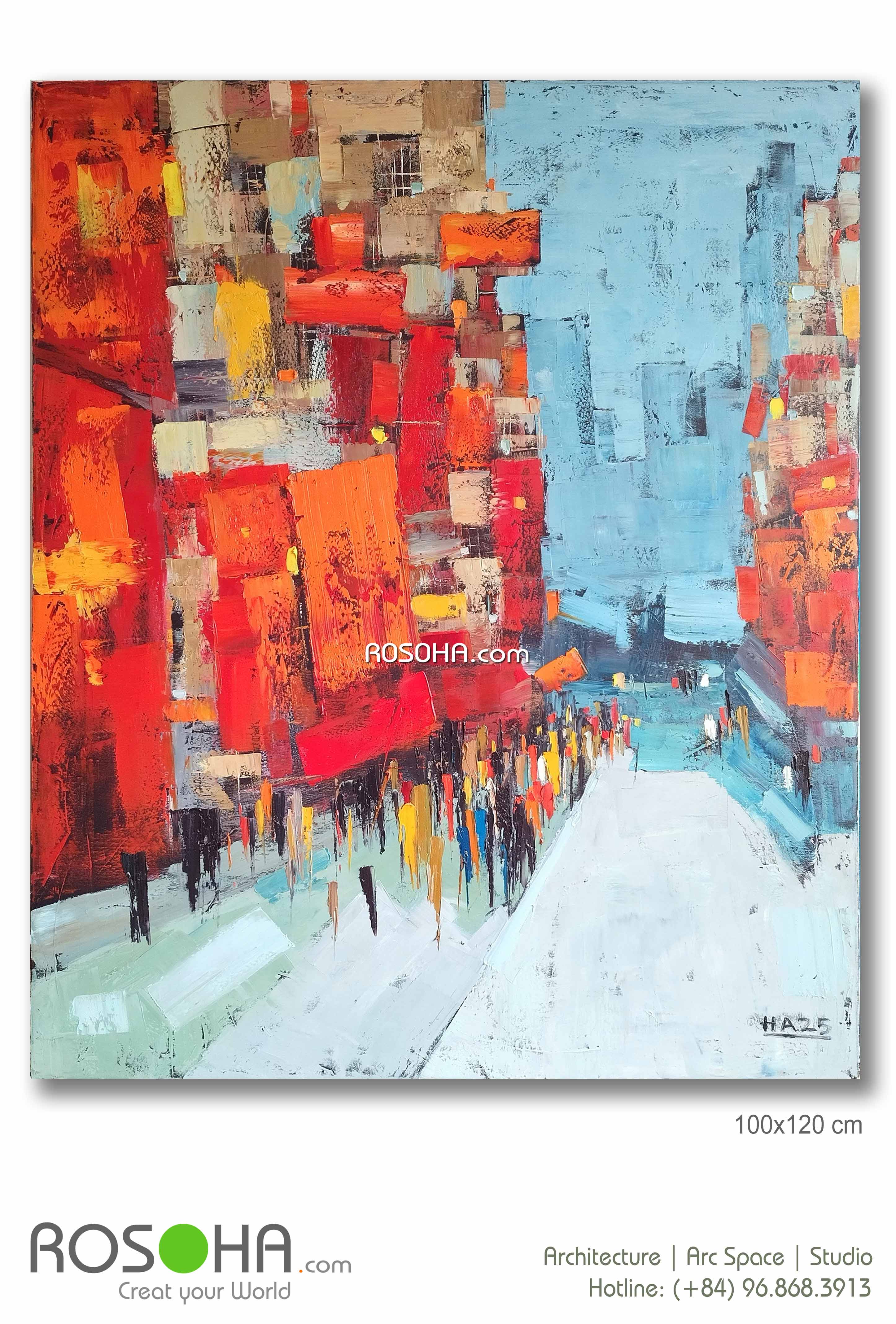 Art paintings | Street paintings | Tranh phố 100x120cm